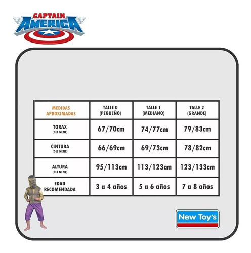 Imagen 3 de 5 de Disfraz De Capitan America Con Luz Avengers Marvel New Toys