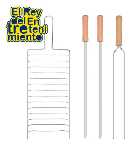 Parrillero Parrilla Mor Portátil C/ Ruedas Desarmable El Rey