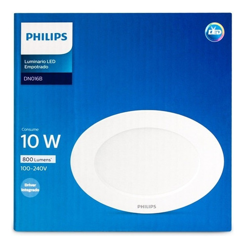 Foco Led Philips Empotrado Redondo Luz Fría Dn016b Led8 10w Color De La Luz Blanca Fría