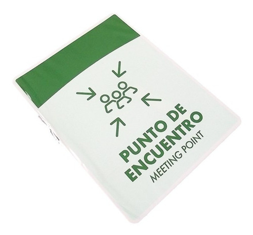 Imagen 2 de 2 de Aviso Letrero Señal Punto De Encuentro 21x16 Fluorescente