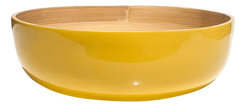 Fuente O Ensaladera De Bamboo Natural Amarillo 25 Cm Ibili