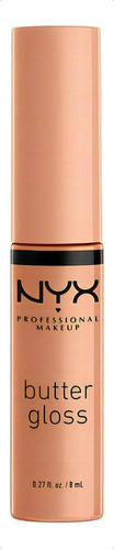 Batom líquido Nyx Butter Gloss de cobertura leve a média 8 ml de cor brilhante Fortune Cookie Finish