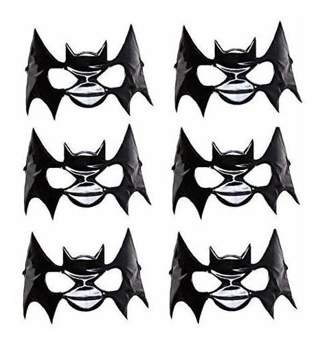 Black Bat Costume Accessory Masks, 6 Pack Set