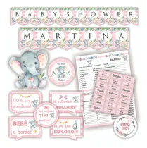 Comprar Kit Baby Shower Elefante Rosa Nena Bebé