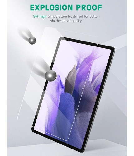Imagen 4 de 6 de Film Vidrio Templado Para Samsung Tab S7 Fe 12.4 T730