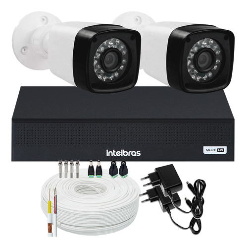 Kit 2 Cameras Seguranca 2mp Full Hd Dvr Intelbras 1004 S/ Hd