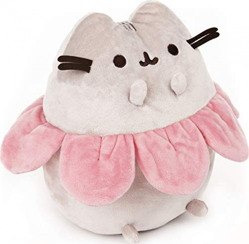 Gund Pink Flower Petals Pusheen - Gato De Peluche, Gris Y Ro