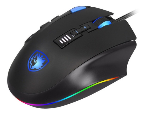 Imagen 3 de 5 de Sades Axe Mouse Gamer Con Pesas Botones Laterales 10.000 Dpi