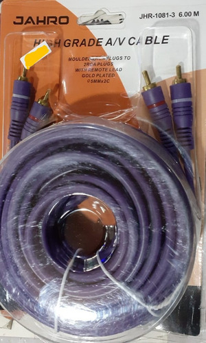 Imagen 1 de 7 de Cable Rca A Rca 2x2 Hq Alta Calidad 6 Mts