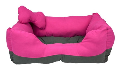 Cama Para Mascota Rectangular Rosa / Gris Fancy Pets