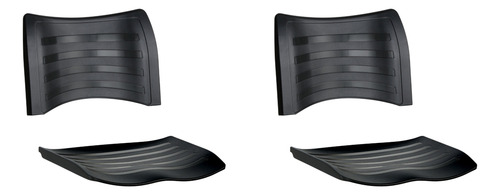 Kit 2 Assentos E Encostos Iso Preto Anatômica Preto Polipropileno