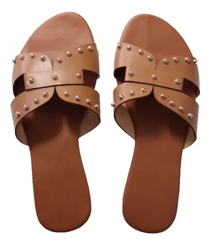 Sandalias Mujer Camel Dama Estoperoles Sandalias Dama