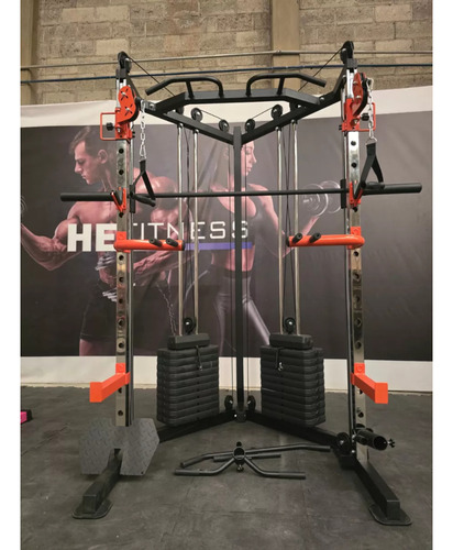 Gimnasio Smith Multifuncional Con Peso Integrado Y Crossover