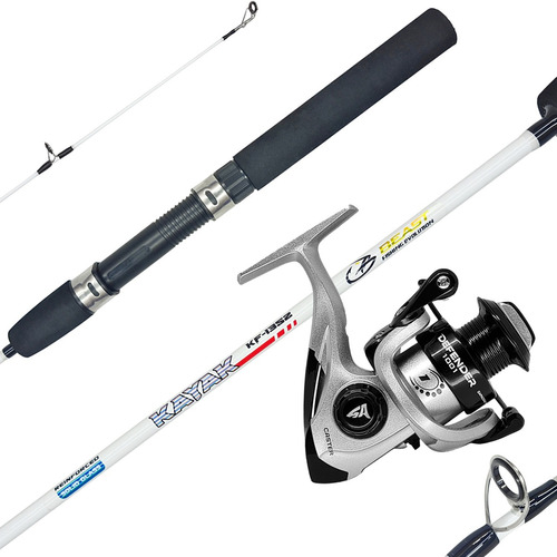 Kit Pesca Caña Maciza 1.35m + Reel Frontal Pesca Variada Rio