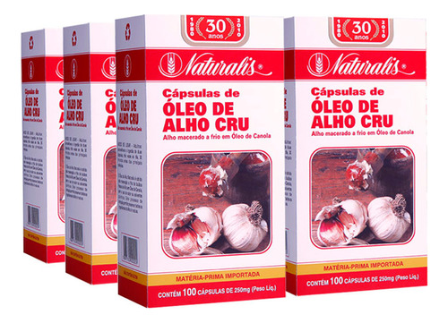 Kit 6x Óleo De Alho Crú (250mg) 100 Cápsulas - Naturalis