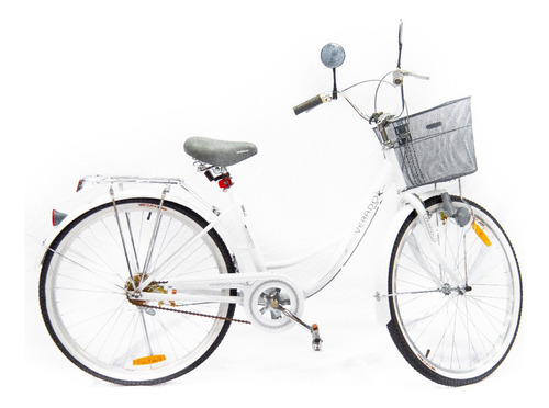 Bicicleta paseo femenina Verado Lady R26 color blanco con pie de apoyo