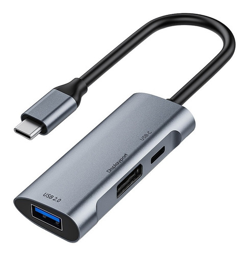 Adaptador Tipo C 4k Dp Usb2.0 Pd 60w Para Macbook Pro/air