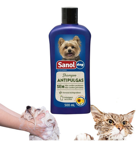 Shampoo Antipulgas Sanol Dog 500ml Fragrância Suave