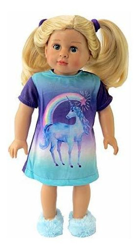 American Fashion World Unicorn Nightgown Pajamas Made To Fit