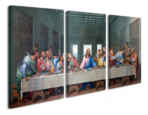 Quadro Decorativo 90x50 Santa Ceia Religioso Promoção