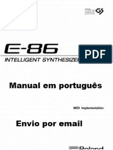 Imagem 1 de 1 de Manual Teclado Rolando E86 Em Portugues Envio Por Email