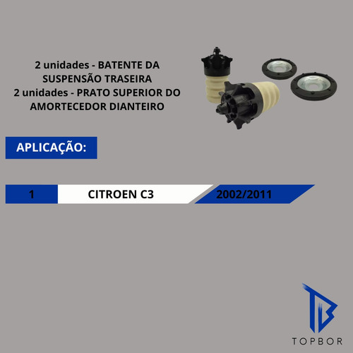 Batente Amortecedor Traseiro Prato Citroen C3 2002 A 2011