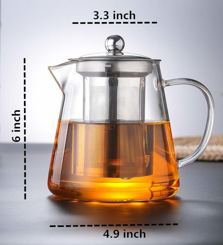 Tetera De Cristal Con Infuser Del Pote Del Té 950ml / 32 Oz