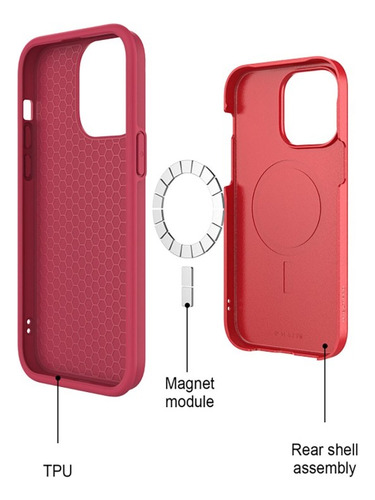 . Funda Mybat Fuse Con Magsafe Para iPhone 14 Pro Max - Roja
