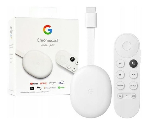 Imagen 1 de 3 de Chromecast 4 Google Tv Hd Movistar Play Disney+ No Mi Box S