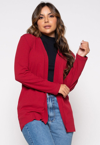 Imagem 2 de 10 de Casaco Cardigan Kimono Inverno Canelado Blusa Frio Feminina