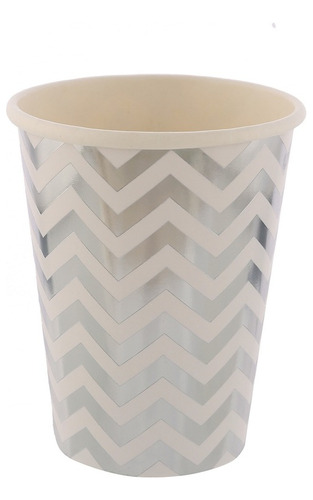 Vasos Chevron Zig Zag Plateados X 8 Un