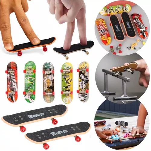 Kit 2 Skate De Dedo C/ Lixa Fingerboard Criança + Acessórios