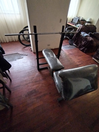 Imagen 3 de 4 de Press Banca + Predicador + 2 Niveles + Barra Recta + 40kg