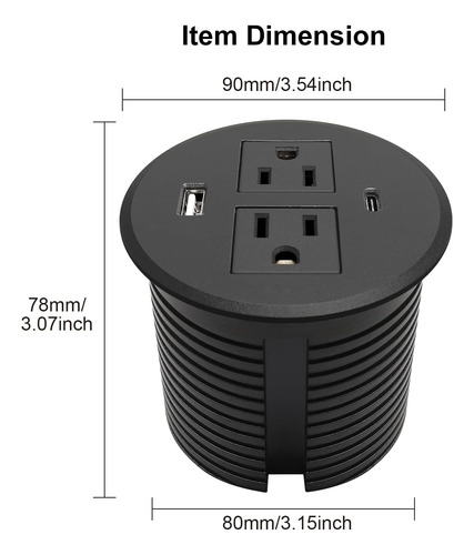 Tira De Alimentación De Computadora Ojales Usb C Total...