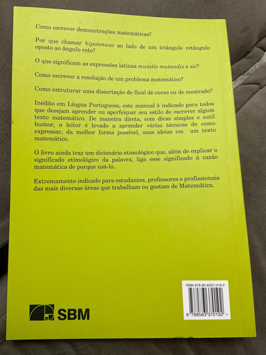 Livro Manual De Redação Matemática - Daniel Cordeiro Filho (Usado)
