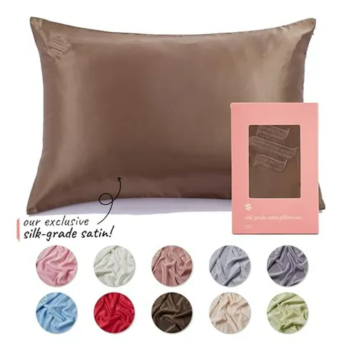 Funda De Almohada Satinada Con Cierre Para Cabello Y Piel -