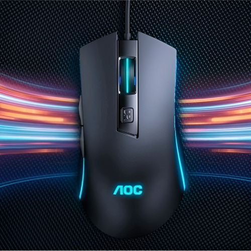 Mouse Gamer Profesional Usb Aoc Gm120 2400dpi Luces Rgb