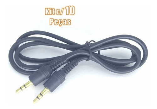 10cabos Auxiliar P2 + P2 Dourado 1 M iPod iPad Mp3 Mp4 Gps