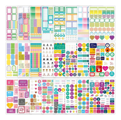 24 Sheets Planner Stickers For Women, Planner Accessori...