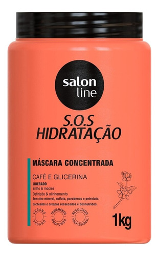 Máscara Sos Hidratação Café E Glicerina Salon Line 1kg