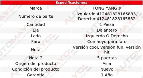 1/ Rejilla Defensa Delantera Tong Yang Fit 2015-2017