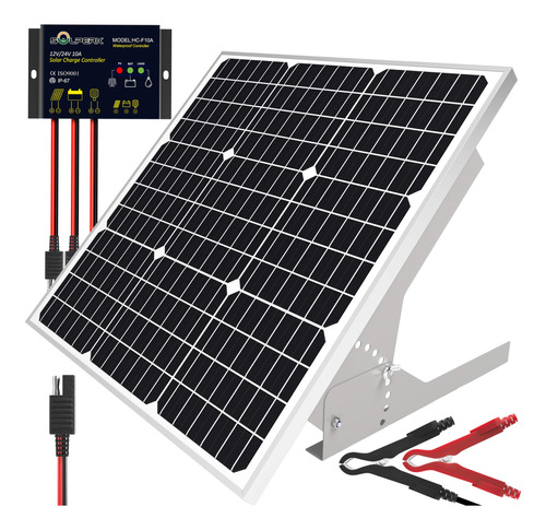 Solperk Kit De Panel Solar De 50 W/12 V, Cargador De Bateria