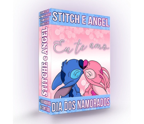 Pack De Artes Para Caneca Stitch E Angel +150 Arquivos 