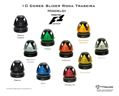 Slider Roda Traseiro Eixo F1 Procton Hornet Cbr1000rr Bmw