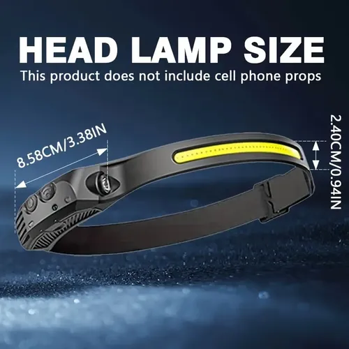 Linterna Led Cob Blanco Frontal De Cabeza Carga Usb Camping Blanco Negro