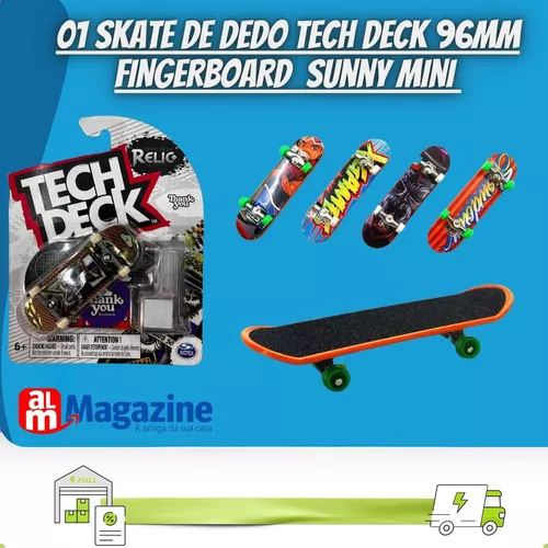 Skate de Dedo c/ 96mm Tech Deck Real Skateboards Sunny em Promoção