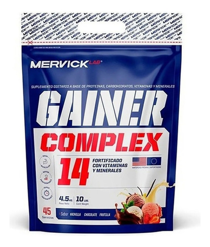 Gainer Complex Mervick Lab Ganador De Peso X 4,5 Kg Sabor Vainilla