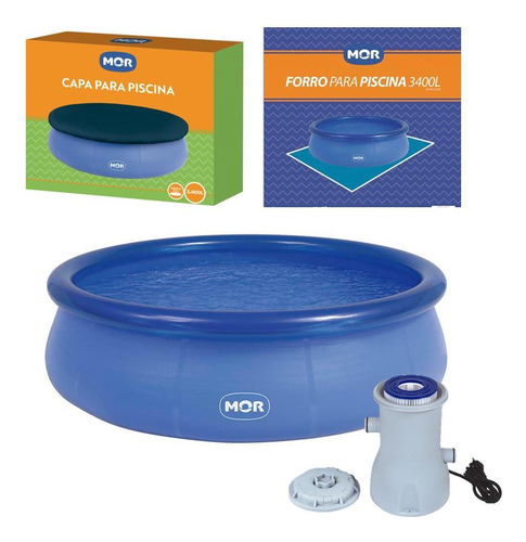 Piscina Splash Fun 3400l + Capa Forro Filtro Bomba - 110v