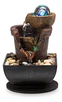 Comprar Fuente De Mesa Para Interiores De Cascada, Fuente De Meditación Para Oficina, Fuente De Mesa Relajante, Incluye Muchas Luces Led De Roca De Río Natural, Bolas De Burbujas Decorativas