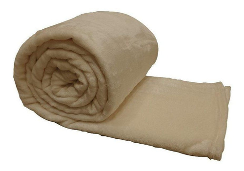 Cobertor Mantra Microfibra cor bege com design liso de 220cm x 160cm